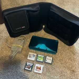 Used good condition Nintendo 3DS - Aqua Blue Handheld Gaming System